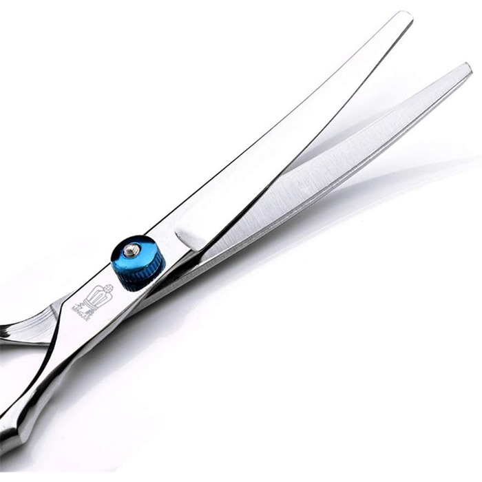 Набір професійних ножиць для грумінгу собак та котів Fellscheren 6 Zoll (15 см) – прямі та зігнуті леза, нержавіюча сталь, блакитний колір