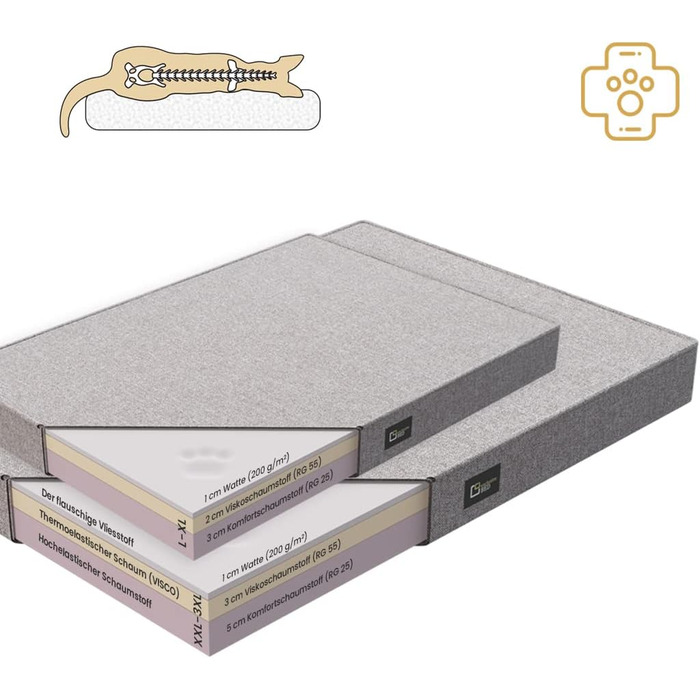 Ортопедичне ліжко для собак Eden, велике, середнє, маленьке - подушка для собак, килимок для собак з еко-шкіри + тканина Alcantara - зняття болю, стійке до зношування, міцне (L, коричнево-кремовий) L коричнево-кремовий