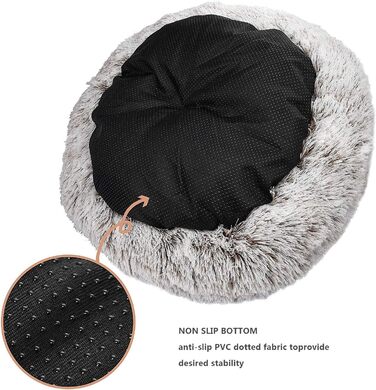 Кругле ліжко для собак та котів WSGJHB Deluxe, 80 см, бежеве, самонагріваюче, м'яке та дихаюче
