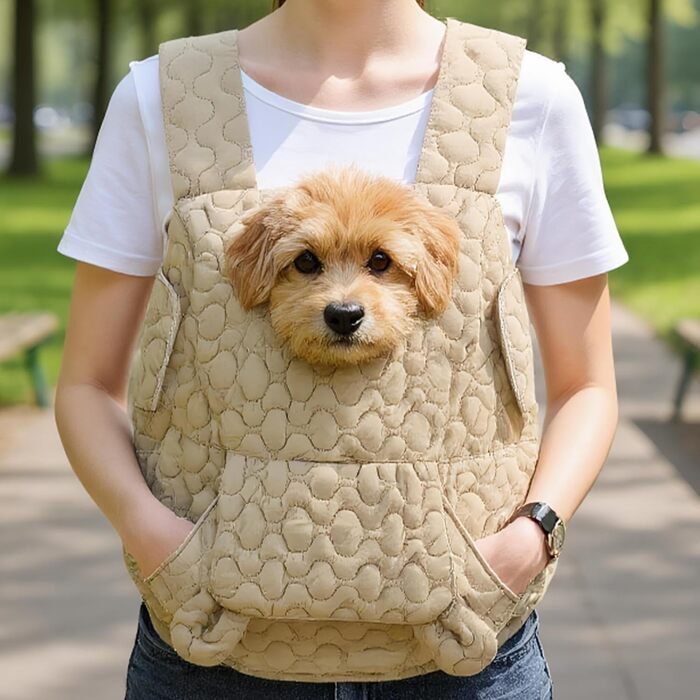 Рюкзак для кота | Дихаючий та м'який з кишенями, переноска для маленьких собак та кошенят, для подорожей, кемпінгу, прогулянок та їзди на коні (Хакі)