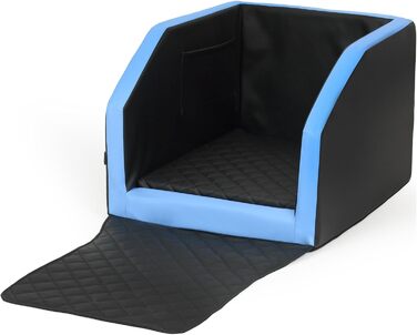 Автоматичне ліжко для собак у автокріслі Velinda, 55x70 см, чорно-біле/чорне/синє