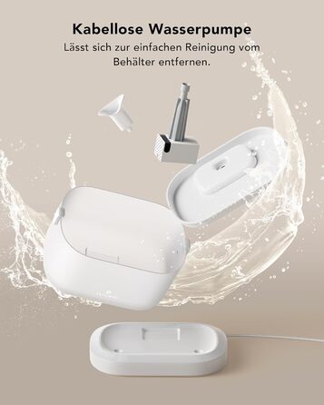 Автоматичний фонтан для котів PETLIBRO Dockstream, бездротовий, ультратихий, 2,5 л, для котів і собак, BPA-free, два режими подачі води, легке очищення