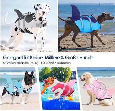 Спасальний жилет для собак AOFITEE, блакитний, з ручкою та світловідбиваючими смугами, XS