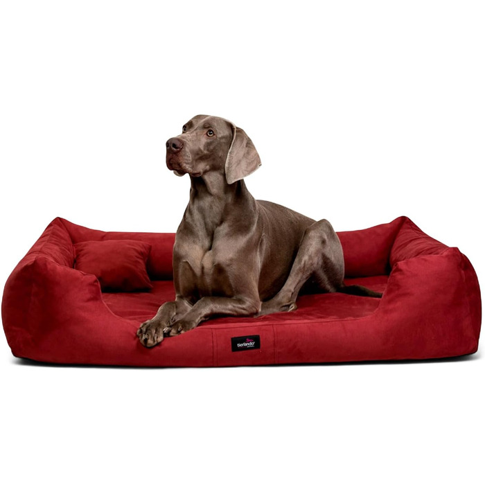 Ортопедичне ліжко для собак Tierlando® Pluto Ortho VISCO з віскоеластичної піни та м'якого велюру, 130x100 см, сірий графіт (PLV5)