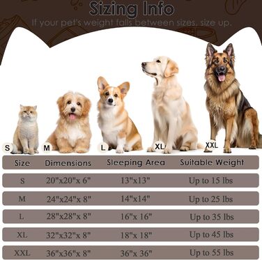 Кругле м'яке ліжко для собак та котів середнього розміру 71.1 см (Кава)