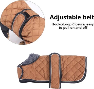 MOREZI Теплий зимовий одяг для собак - водонепроникний пуловер для такс з вовняною підкладкою та регульованими ременями, теплий зимовий одяг для маленьких собак на вулицю, зелений, S (довжина спини: 36-38 см), зелений (M (довжина спини: 42-45 см), коричне