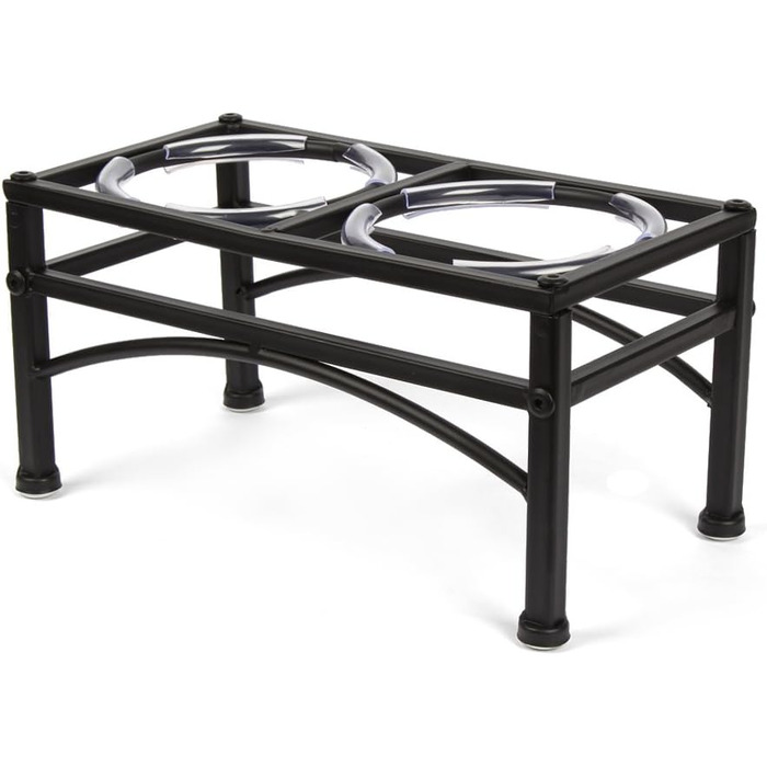 Станція для годування собак Eisax Hundebar: годівниця та миска для води з нержавіючої сталі, стійка та нековзна, комплект з 2 мисками