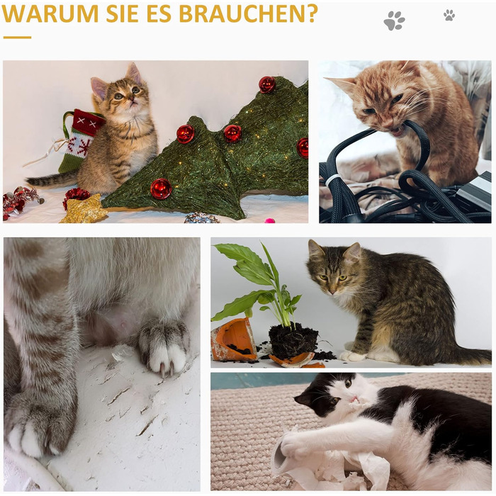 Килимок для котів PawHut 2 шт. 130x45 см, сизаль, захист від подряпин для дивану, меблів, дверей (бежевий+сірий)