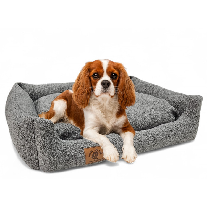 Плюшевий диван для собак Odol, сірий, 70 x 60 см