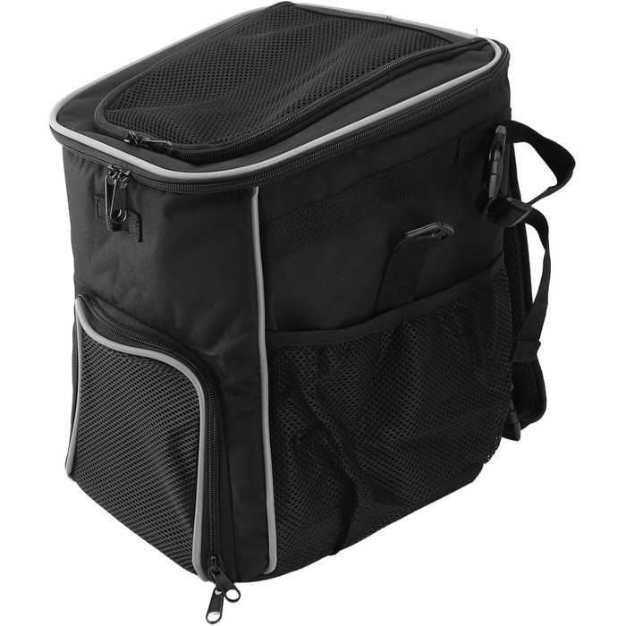 Корзина для собаки на велосипед, рюкзак для домашніх тварин та автокрісло для цуценят. Підходить для піших прогулянок, велоподорожей, кемпінгу. М'яка, розширювана, складана, для ролерів, електровелосипедів, велотримачів, котів (ЧОРНИЙ)