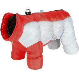 Тепла зимова куртка для собак, червона XXXL: ізольована, з високим коміром та світловідбиваючими елементами