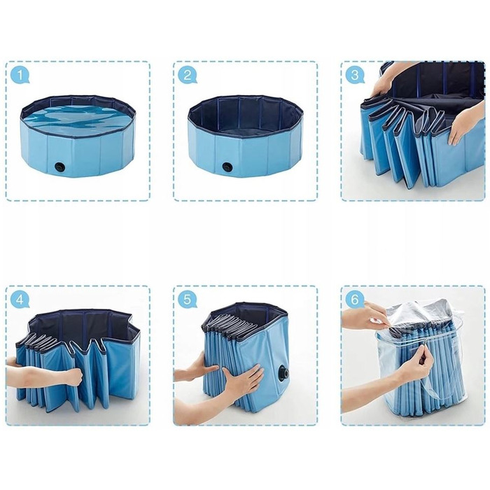 Складаний басейн для собак Mensen, синій, 160x30 см, 550 л