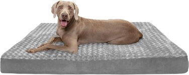 Ортопедичне ліжко для собак XXL Furhaven з охолоджуючим гелевим піноматрацом, ультра плюш, штучне хутро та замша, знімний та праний чохол, сіре