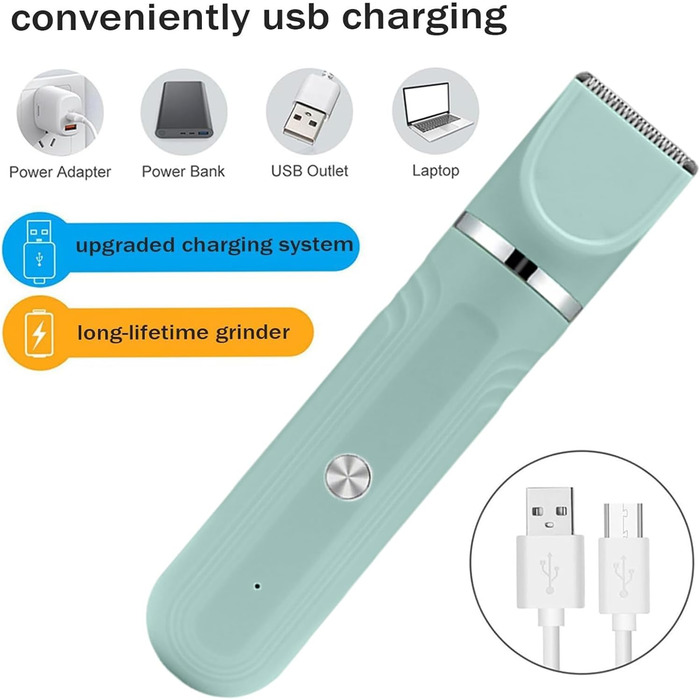 Набір для грумінгу собак 4-в-1 | Електрична машинка для догляду за шерстю для цуценят, котів, зелена