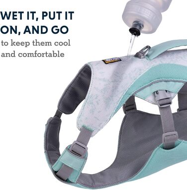 Охолоджувальна шлейка для собак RUFFWEAR Swamp Cooler, регульована, легка, з ручкою, для бігу, для спеки, дві петлі для повідця, зелена, розмір S (56-69 см)