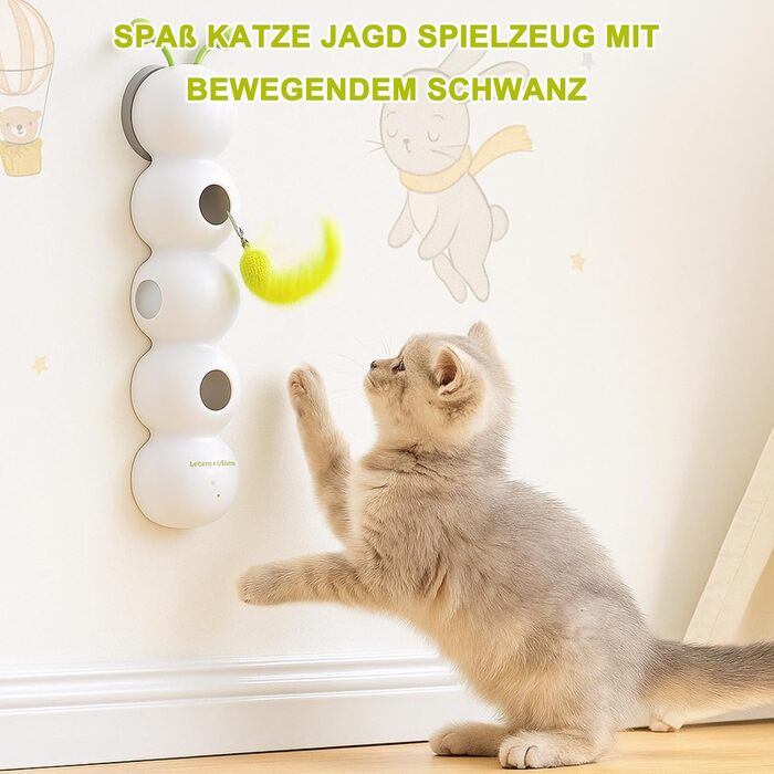 Інтерактивна іграшка для котів Lixstyea - електричний черв'як на присосці, іграшка для самостійних розваг, аксесуари для котів
