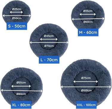 Вовчий ліжко Wolke 7 - Оригінальне м'яке собаче ліжко-кошик, можна прати (60 см, світло-сірий)