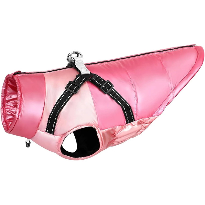 Тепла зимова куртка для собак з отвором для шлейки, водонепроникна, з відбивачами, для шиба іну, бульдога та мопса