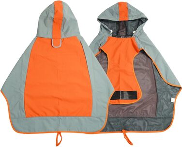 Водонепроникний дощовик для собак, регульований дощовик з відбиваючими смугами та капюшоном, дощова куртка для собак для прогулянок на природі, дощовий плащ для собак маленьких, середніх та великих порід (Зелений, Оранжевий)