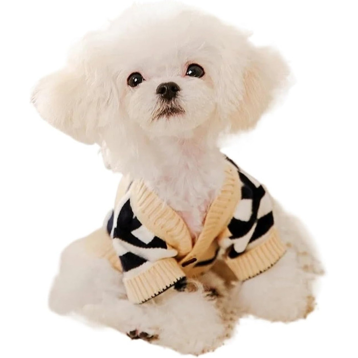 Тепла в'язана жилетка для собак, зима, для чихуахуа та французького бульдога, преміум-якість, коричнева, розмір L