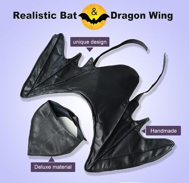 Костюм на Хелловін для собак: Флері, Дракон, Птах - крила (чорні, M)