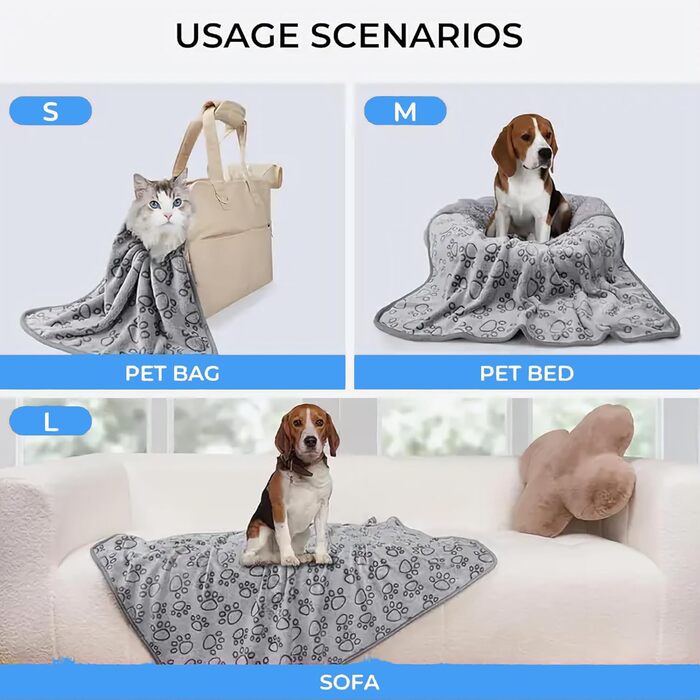 MYPETSTOCK® М'яка фланелева ковдра для собак і котів, велика та середня, тепла, всесезонна, прана