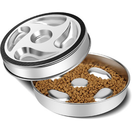 Антиблінковий набір для собак ACEONE з нержавіючої сталі 304, з силіконовим килимком, повільний годівниця для собак, великий антиблінковий набір для собак з підкладкою