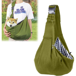 Сумка-переноска для домашніх тварин, регульована переноска для собак, реверсивна переноска для маленьких собак до 7 кг, переноска для собак, переноска для собак для прогулянок та активностей на відкритому повітрі (зелена)