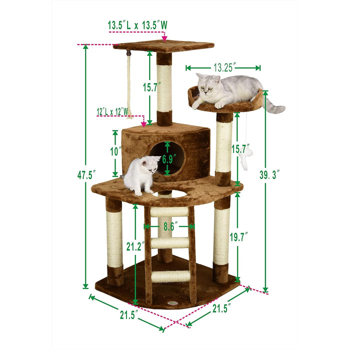 Когтеточка для котів Go Pet Club, 120 см, коричнева