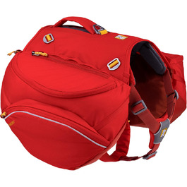 RUFFWEAR Palisades рюкзак для собак середній, червоний, туристичний рюкзак-сумка з сідельними кишенями, для походів і кемпінгу