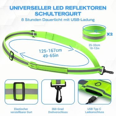 Світловідбиваюче обід для собак з LED-підсвічуванням, регульований, 1,5м, для нічних прогулянок