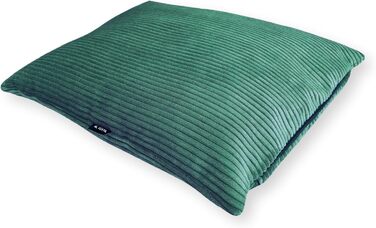 Подушка для собак 4L Textil ZOE Cord XXL 120x100 см, зелена смугаста, м'яка, знімний чохол, для великих порід, прана