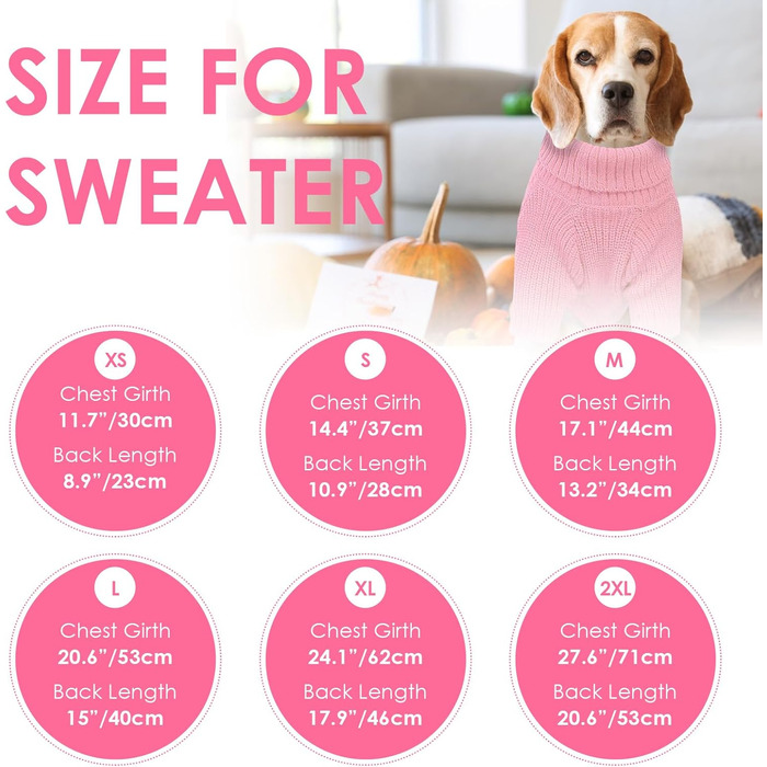 Светр для собак SUNFURA, XL, для великих собак, теплий зимовий светр, для дівчаток та хлопчиків, в'язаний одяг для домашніх тварин, осінній світшот для пітбулів, лабрадорів (рожевий)