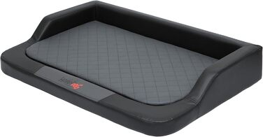 Ліжко для собак Hobbydog XXL Medico Lux, ортопедичне, штучна шкіра, чорне-сіре, 120x80 см