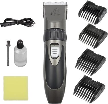 Професійна машинка для стрижки тварин Tierhaar: безшумна, акумуляторна, для котів, собак, коней, комплект