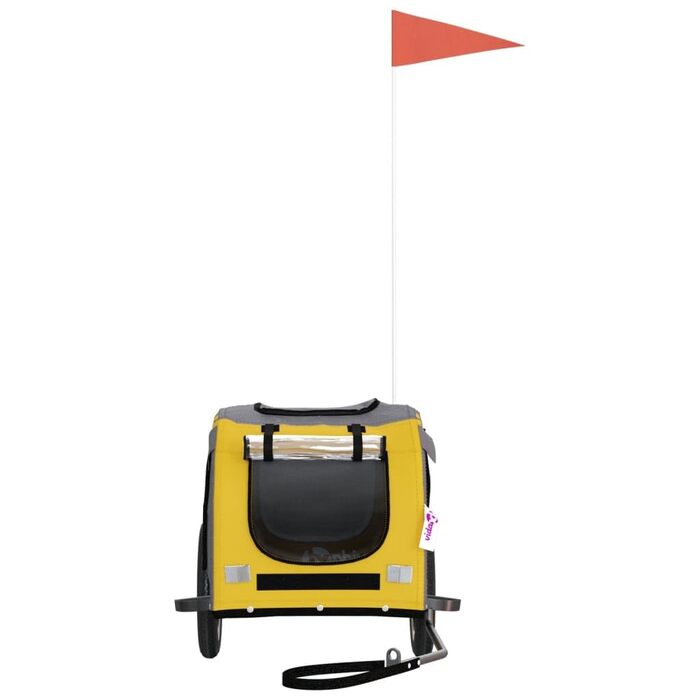 Велика переносна клітка-перевозка для собак середніх порід, жовтогарячий та сірий кольори, Oxford-тканина та метал