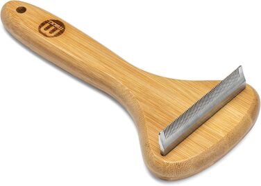 Щітка для грумінгу собак та котів Mikki Bambus Kinge - видаляє лупу та підшерстя, з антикорозійних сталевих зубів, велика (мала)