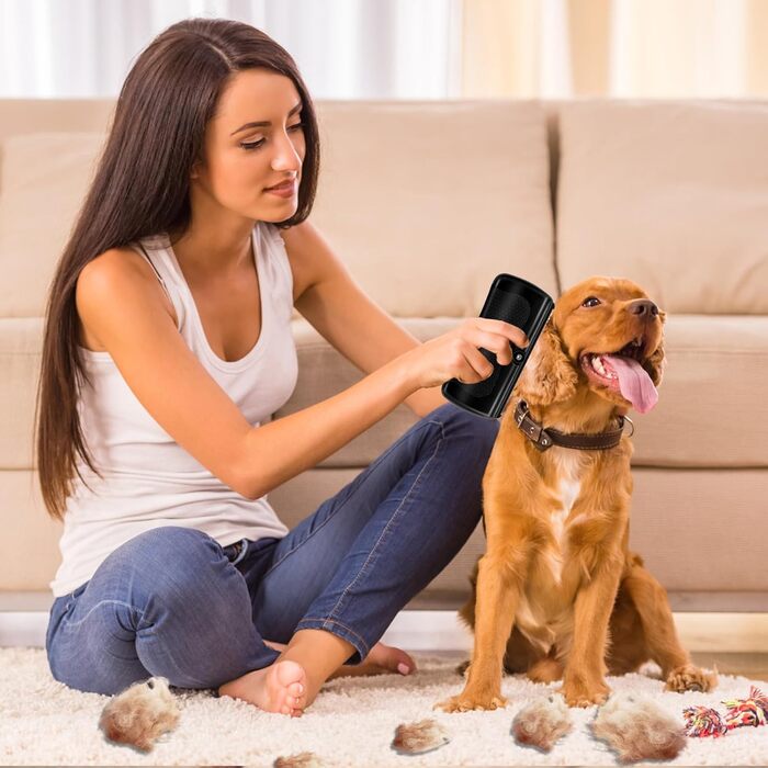 Щітка для собак Fellwunder: видалення шерсті, комфортна ручка, для короткошерстих собак та інших тварин, чорна