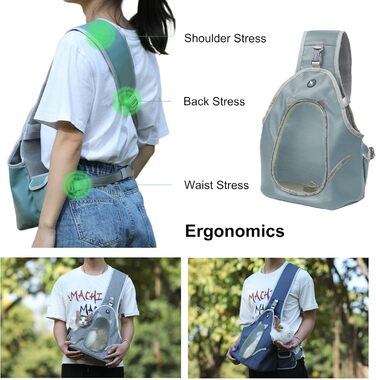 PETCUTE Сумка-переноска для собак та котів, складана, сіра, з ремінком безпеки та кишенею