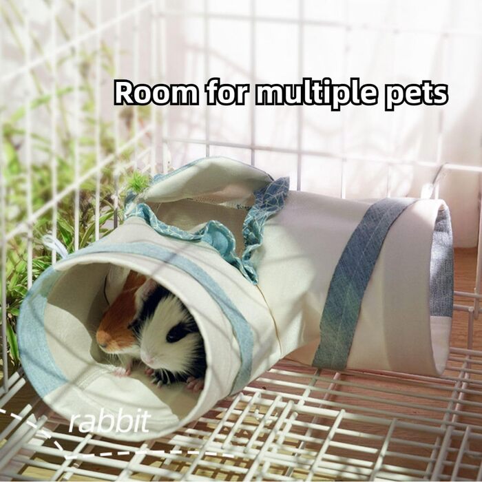 Туннель-притулок для дрібних тварин: кроликів, хом'яків, морських свинок, щурів, їжаків, хорек, шиншил, ящірок, цукрових глютерів (блакитний, маленький), складна конструкція