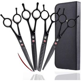 Набір професійних ножиць для грумінгу домашніх тварин 7.0 дюймів (прямі, вигнуті, розріджуючі)