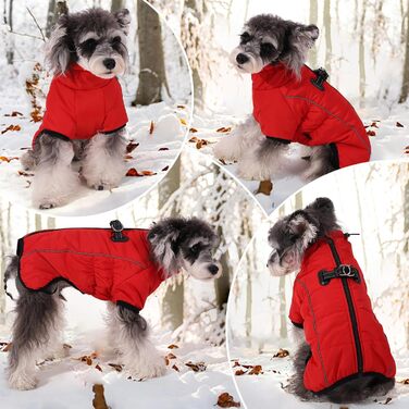 Теплий зимовий одяг для собак Savlot: водонепроникна куртка з підкладкою з флісу для малих, середніх та великих собак (3XL, червоний)
