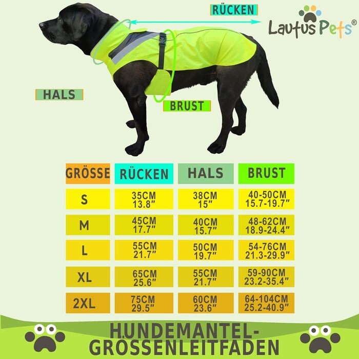 Дощовик для собак Lautus Pets, жовтий, водонепроникний, з отвором для шлейки (L)