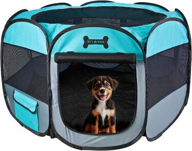 Манеж для цуценят Petigi XL 115x115x65 см, 8-кутний, зелений, для собак, котів, гризунів, легкий у догляді