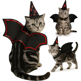 Костюм на Хелловін для собак: крила кажана, аксесуар для вечірки, одяг для цуценят, собак різних розмірів, кумедний косплей (один розмір)