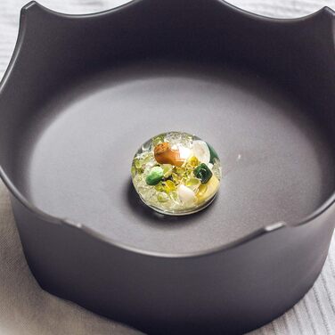 Напійниця для собак та котів VitaJuwel з бамбука з сумішшю дорогоцінних каменів | сірий колір