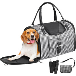 Транспортна сумка для собак та котів TAIKURA, переноска для тварин, дихаюча, з плечовим ременем та кишенями, до 5 кг (40x26x20 см)