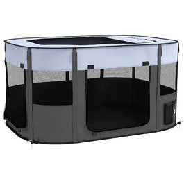 Клітка для собак PawHut, вольєр для тварин, переносний складаний вольєр для собак та котів з сумкою для зберігання, 114 x 89 x 59 см, сірий, XL