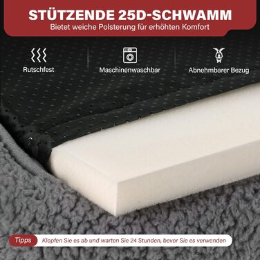 Самогріюча котяча лежанка Mora Pets: тепла, м'яка, 52x58 см, сіра