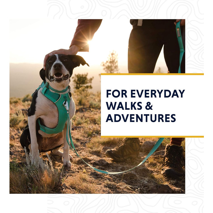 Нашийник для собак RUFFWEAR Front Range, міцний Tubelok, алюмінієва застібка, стильний, для щоденного використання, колір бірюзовий, розмір M (36-51 см)